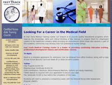 Tablet Screenshot of fasttrackmedicaltraining.com